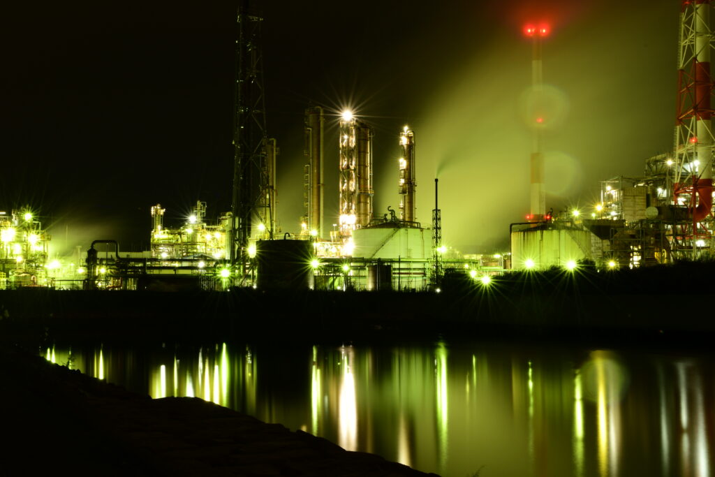 一眼レフで撮影した工場夜景
